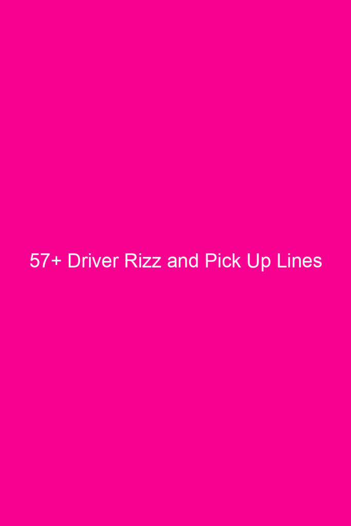 57 driver rizz and pick up lines 4661